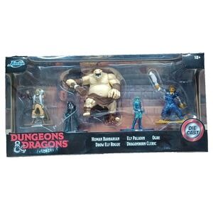 New Jada Dungeons And Dragons Die Cast Figures Set 5 Ogre Elf Paladin Rogue Etc.